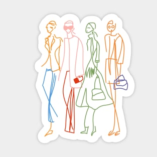 fashion models sketch Sticker